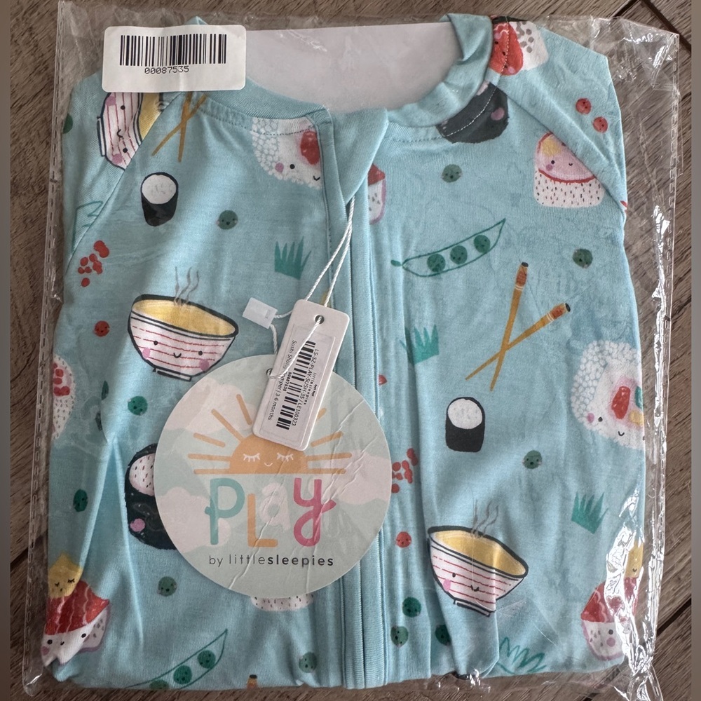 🍣 Sushi Zippy Shorty Little Sleepies Bamboo PJ One Piece Baby 3-6 Months NEW - Picture 5 of 7